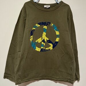 Mini Boden Long Sleeve Peace Tee - 9-10Y
